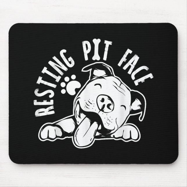 Ruhige Pit Face Funny Dog Pitbull Meme Mousepad (Vorne)