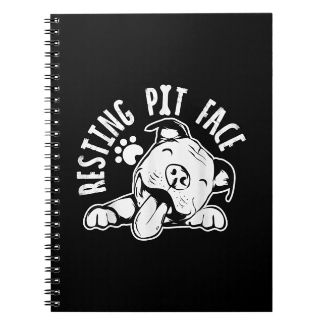Ruhige Pit Face Funny Dog Pitbull Meme Notizblock (Vorderseite)