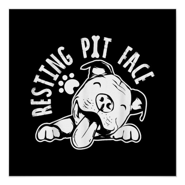 Ruhige Pit Face Funny Dog Pitbull Meme Poster (Vorderseite)