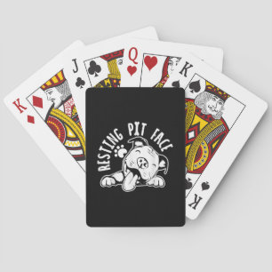 Ruhige Pit Face Funny Dog Pitbull Meme Spielkarten