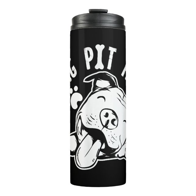 Ruhige Pit Face Funny Dog Pitbull Meme Thermosbecher (Vorderseite)