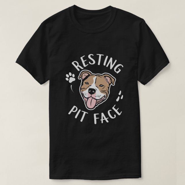 Ruhige Pit Face Funny Dog T-Shirt (Design vorne)