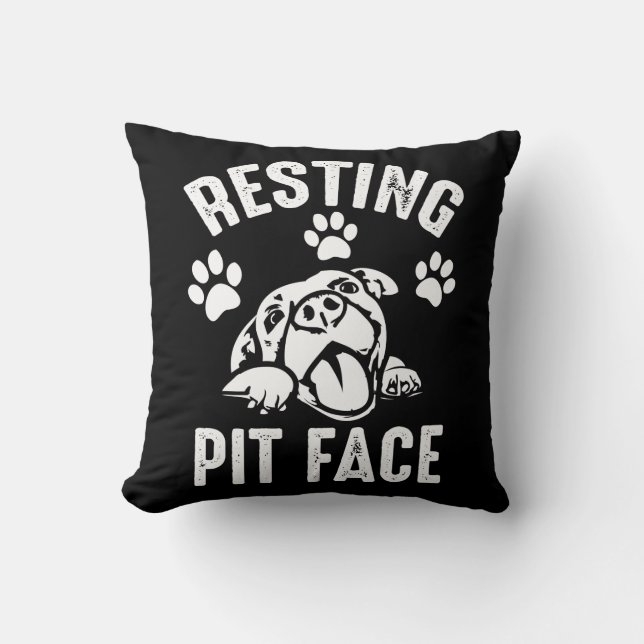 Ruhige Pit-Gesichter - Niedliche Pitbull-Hund-Lieb Kissen (Vorderseite)