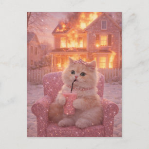 Ruhige Prinzessinnenkatze während des totalen Chao Postkarte