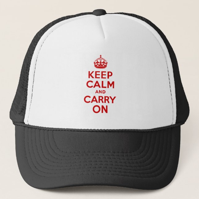 Ruhige Rot halten und weiter fahren Truckerkappe (Vorderseite)