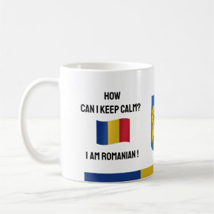 Ruhige Rumänien & Witziger Text, rumänische Flagge Kaffeetasse