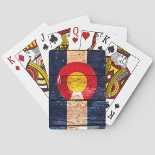 Ruhige, rustikale Holzflagge Colorado Spielkarten
