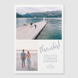ruhige See | Zwei Fotos Hochzeit Danke Magnetkarte