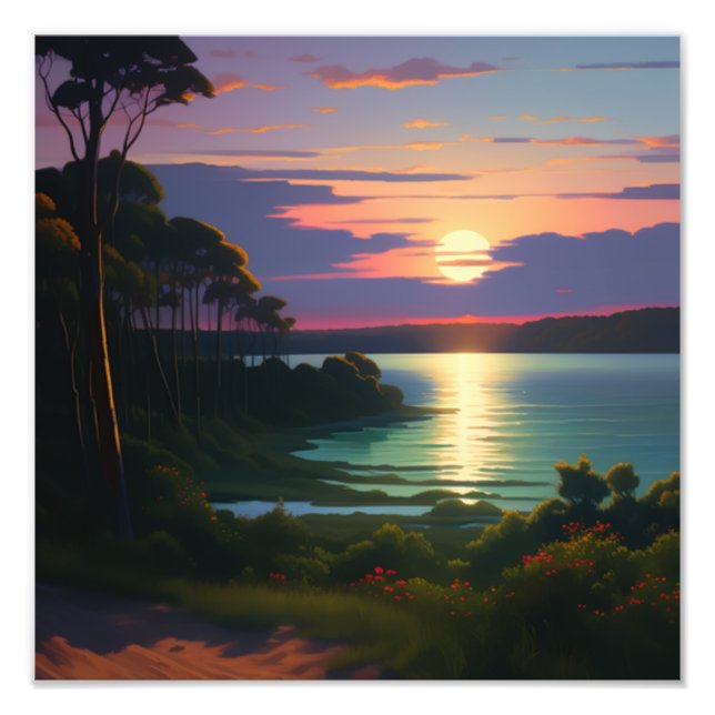 Ruhige Sonnenuntergang Fotodruck (Vorne)