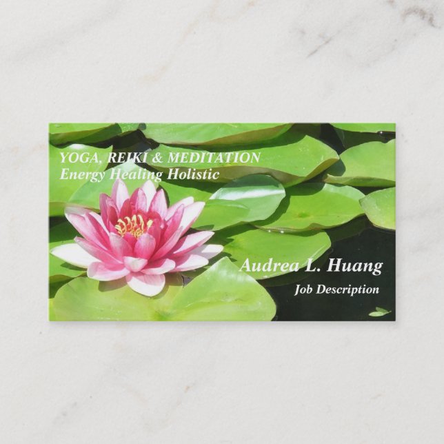 Ruhige Stärke/rosa Teich Lotus Visitenkarte (Vorderseite)