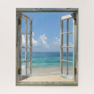 Ruhige Strandfensteransicht