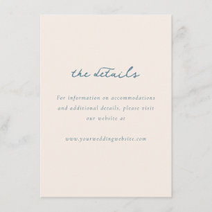 Ruhige Teal-Minimalist-Hochzeits-Detailkarte Begleitkarte