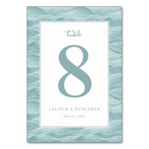 Ruhige Teal-Welle Nummer 8 Tischnummer