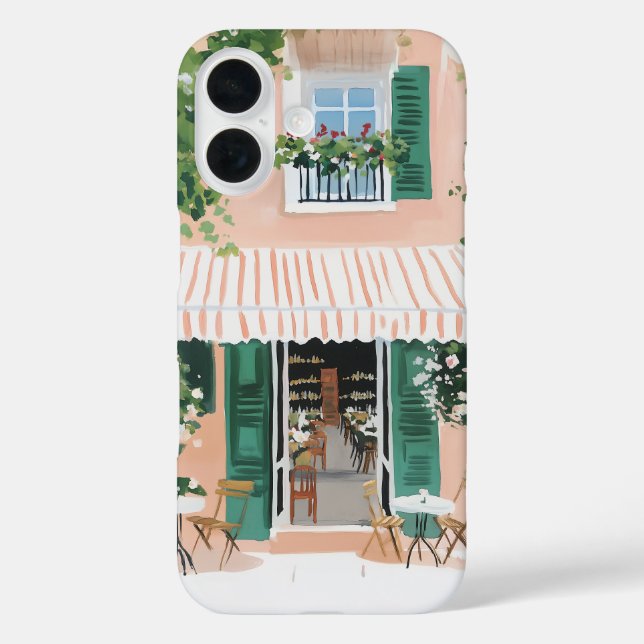 Ruhige Terrasse in Rom iPhone 16 Hülle (Rückseite)