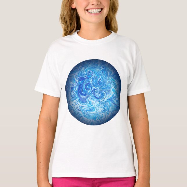Ruhige Tide Fluid Art T-Shirt (Vorderseite)