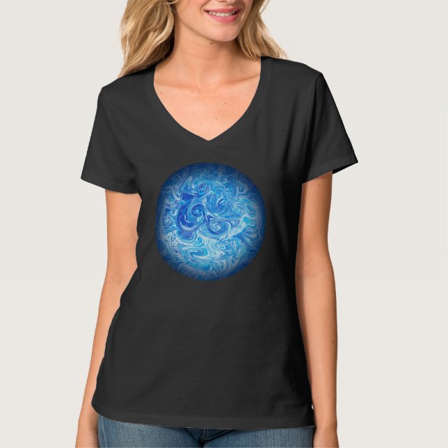Ruhige Tide Fluid Art T-Shirt (Vorderseite)
