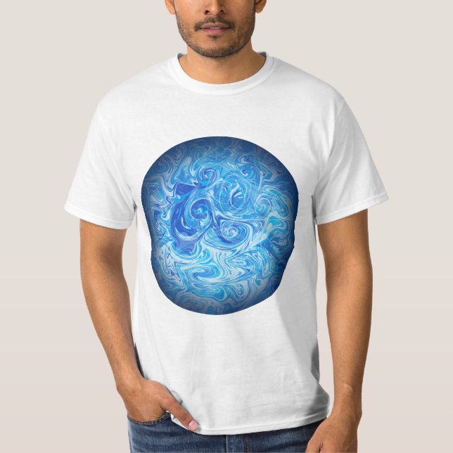 Ruhige Tide Fluid Art T-Shirt (Vorderseite)