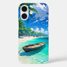 Ruhige tropische Insel Anime iPhone 16 Hülle