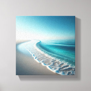 Ruhige Türkisküste - Minimalistische Strand  Leinwanddruck