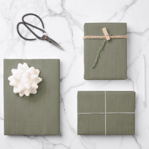 Ruhige und einfache olivgrüne texturierte Hintergr Geschenkpapier Set