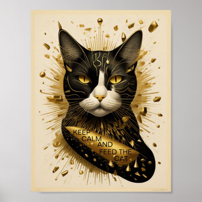 Ruhige und fütternd Katze Art Poster (Vorne)