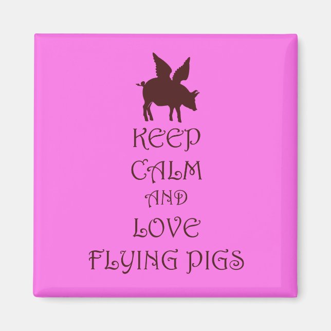 Ruhige und Liebe behaltend Schweine, rosa und brau Magnet (Vorne)
