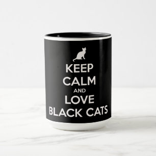 Ruhige und Liebe Schwarze Katzen behalten Tasse