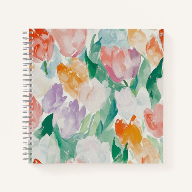 Ruhige und sanfte Tulips Notizbuch (Vorderseite)