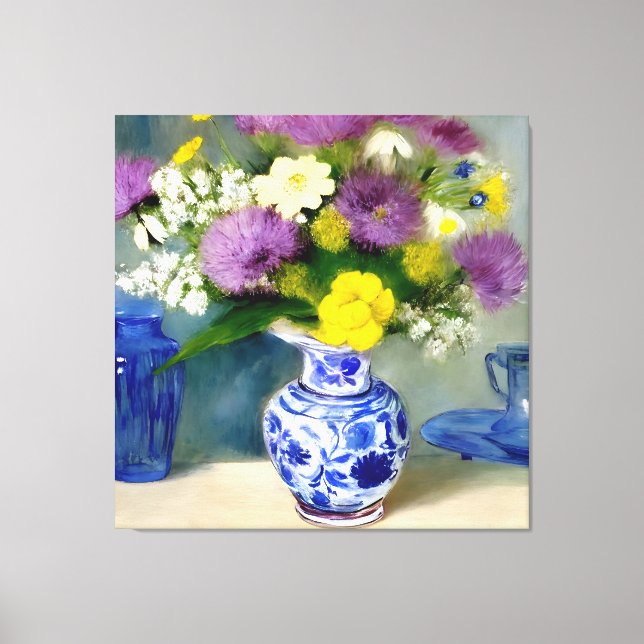 Ruhige Vase der Blume drucken Leinwanddruck (Vorderseite)