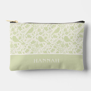 Ruhige Vögel & Blumen monogrammiert Zubehörtasche