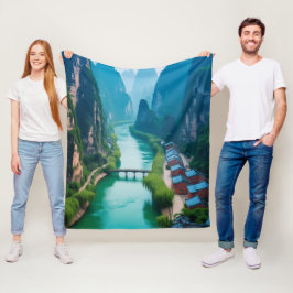 Ruhige Wanderwege - smaragdgrüne Gewässer & Berge Fleecedecke