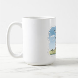 Ruhige Windmühle auf den Feldern – Sanfte Wasserfa Kaffeetasse