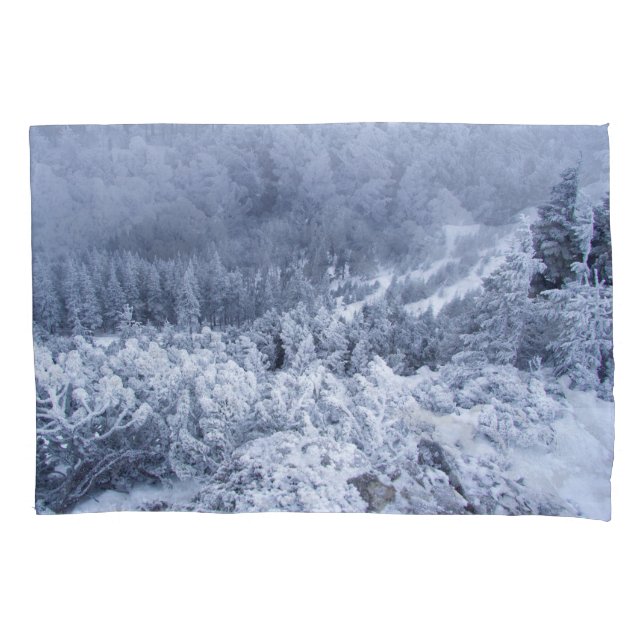 Ruhige Wintergebirge: Foggy Ruhe. Kissenbezug (Vorderseite)