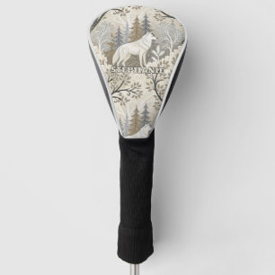 Ruhige Winterwaldlandschaft mit weißen Wölfen Golf Headcover