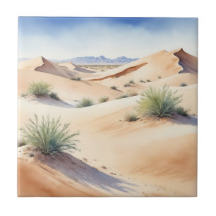 Ruhige Wüstenlandschaft mit sanften Dünen Fliese