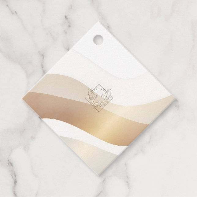 Ruhige Wüstenwellen mit Fennec Essence | Minimal S Geschenkanhänger (Vorderseite)