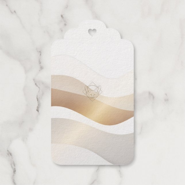 Ruhige Wüstenwellen mit Fennec Essence | Minimal S Geschenkanhänger (Rückseite)