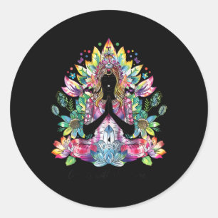 Ruhige Yoga- und Meditationsdekoration - Achtsamke Runder Aufkleber