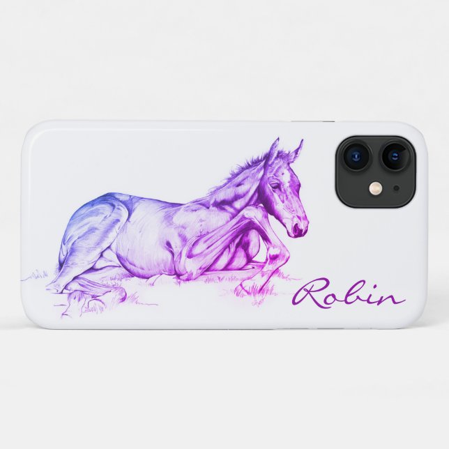 Ruhige Zeit (lila) Case-Mate iPhone Hülle (Rückseite (Horizontal))