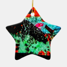 Ruhiger abstrakter Ornament-Stern, klare trockene Keramik Ornament