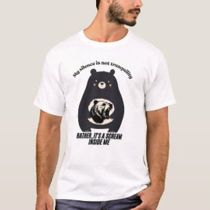 Ruhiger Bär Versteckter Schrei Emotionale Kunst T-Shirt