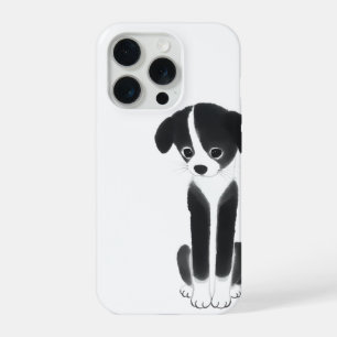 Ruhiger Begleiter – Zen-Tinten-Hündchen iPhone 15 Pro Hülle