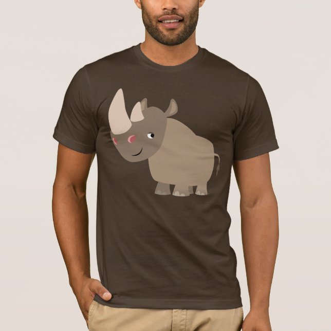 Ruhiger Cartoon Rhino T - Shirt (Vorderseite)