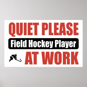 Ruhiger Feldhockey-Spieler am Arbeitsplatz Poster