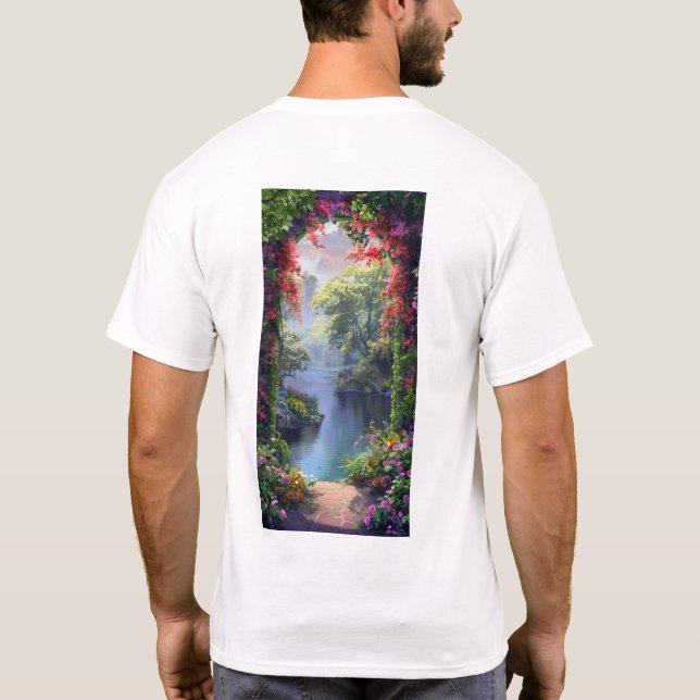 Ruhiger Japanischer Garten Archway T - Shirt (Rückseite)