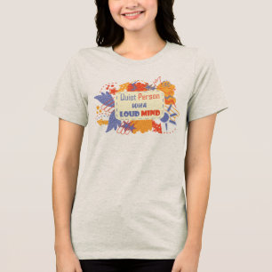 Ruhiger Mensch mit lauter Gedanken blau gelb Tri-Blend Shirt