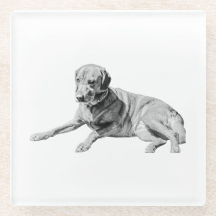 Ruhiger Pup, ruhiger Tisch Glasuntersetzer