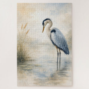 Ruhiger Reiher im Sumpf Blaues Reiher Puzzle