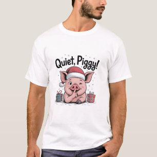 Ruhiger Schweinchen-Weihnachts-Santa-Hut Demokrati T-Shirt