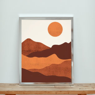Ruhiger Sonnenuntergang im Pastellgebirge Fotodruck